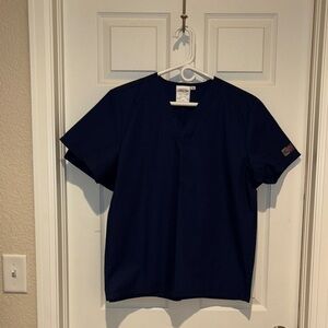 Men's Navy V-Neck Scrub zone scrub tops.  2 tops.